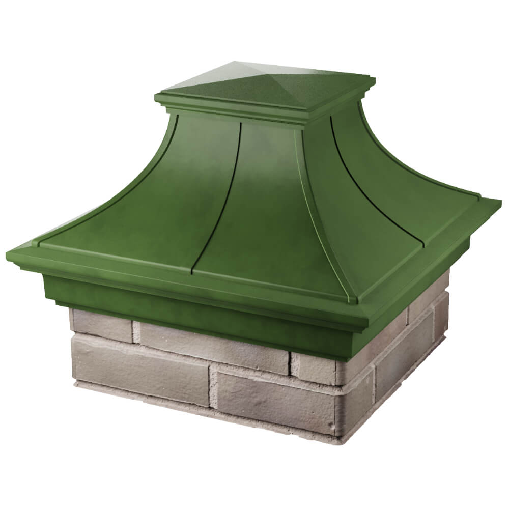 Колпак Zking Монблан Премиум Зеленый на столб 1.5х1.5 кирпича (385х385мм) в Киржаче фото