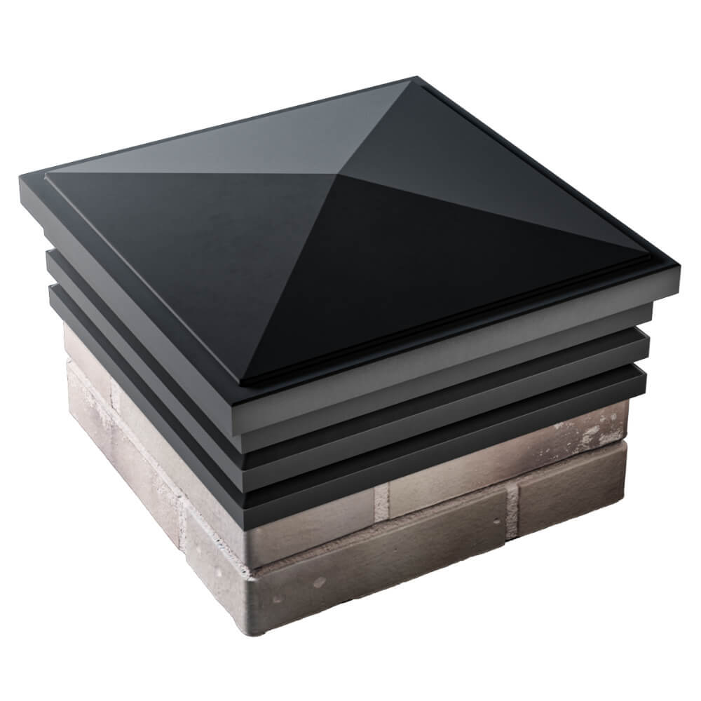 Колпак Zking Бона ХайТек Черный на столб 1.5х1.5 кирпича (385х385мм) в Киржаче фото