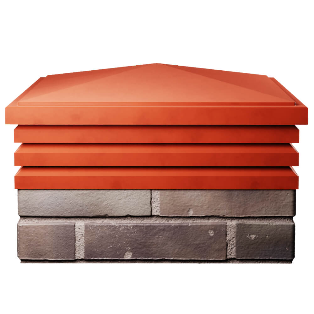 Колпак Zking Бона ХайТек Красный на столб 2х2 кирпича (513х513мм) Киржач фото