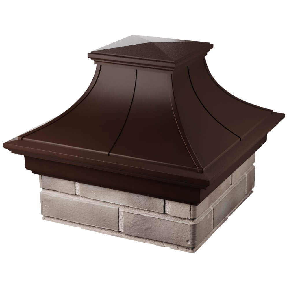Колпак Zking Монблан Премиум Коричневый на столб 1.5х1.5 кирпича (385х385мм) в Киржаче фото