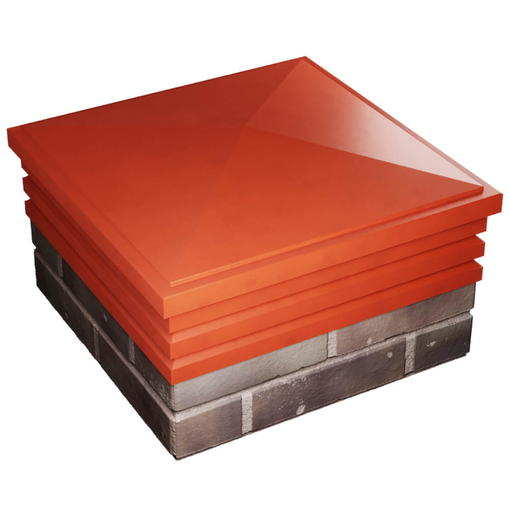 Колпак Zking Бона ХайТек Красный на столб 2х2 кирпича (513х513мм) в Киржаче фото