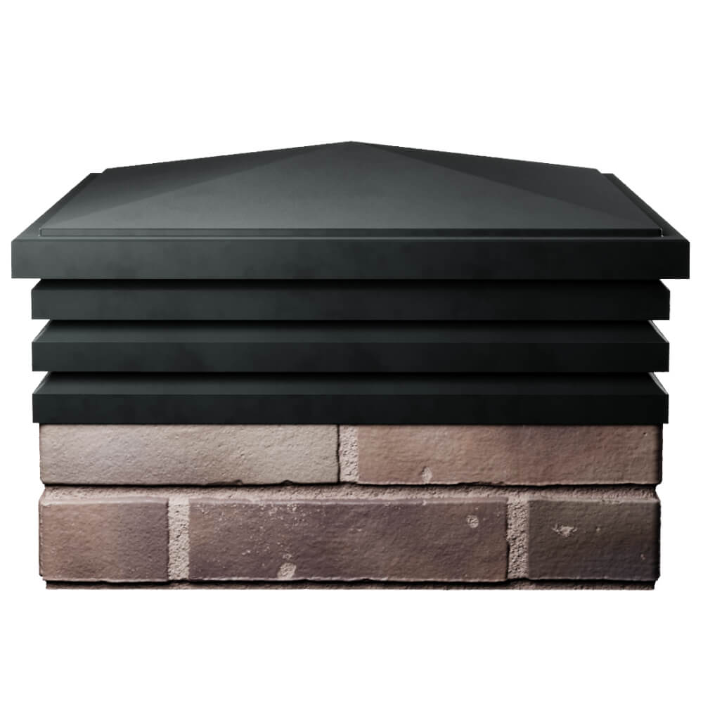 Колпак Zking Бона ХайТек Черный на столб 2х2 кирпича (513х513мм) Киржач фото