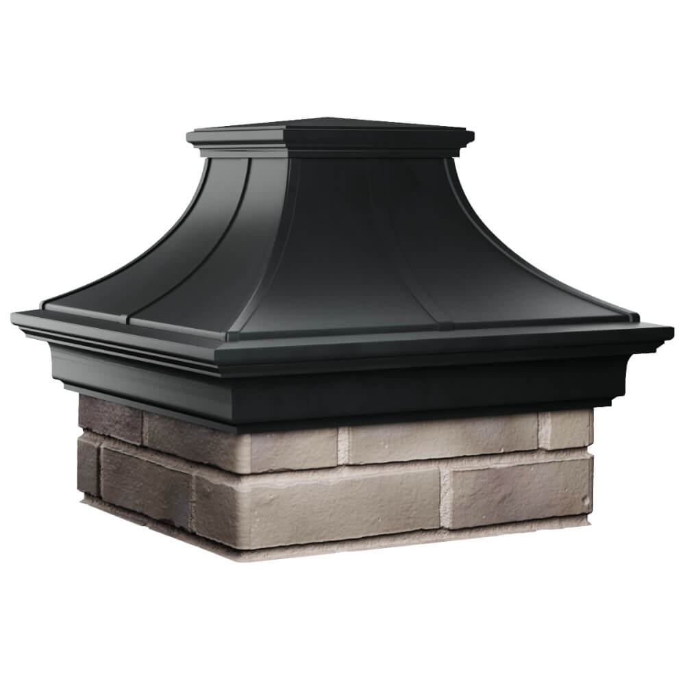 Колпак Zking Монблан Премиум Черный на столб 1.5х1.5 кирпича (385х385мм) в Киржаче фото