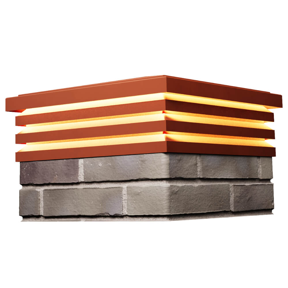 Колпак Zking Бона ХайТек Красный на столб 1.5х1.5 кирпича (385х385мм) с подсветкой в Киржаче фото