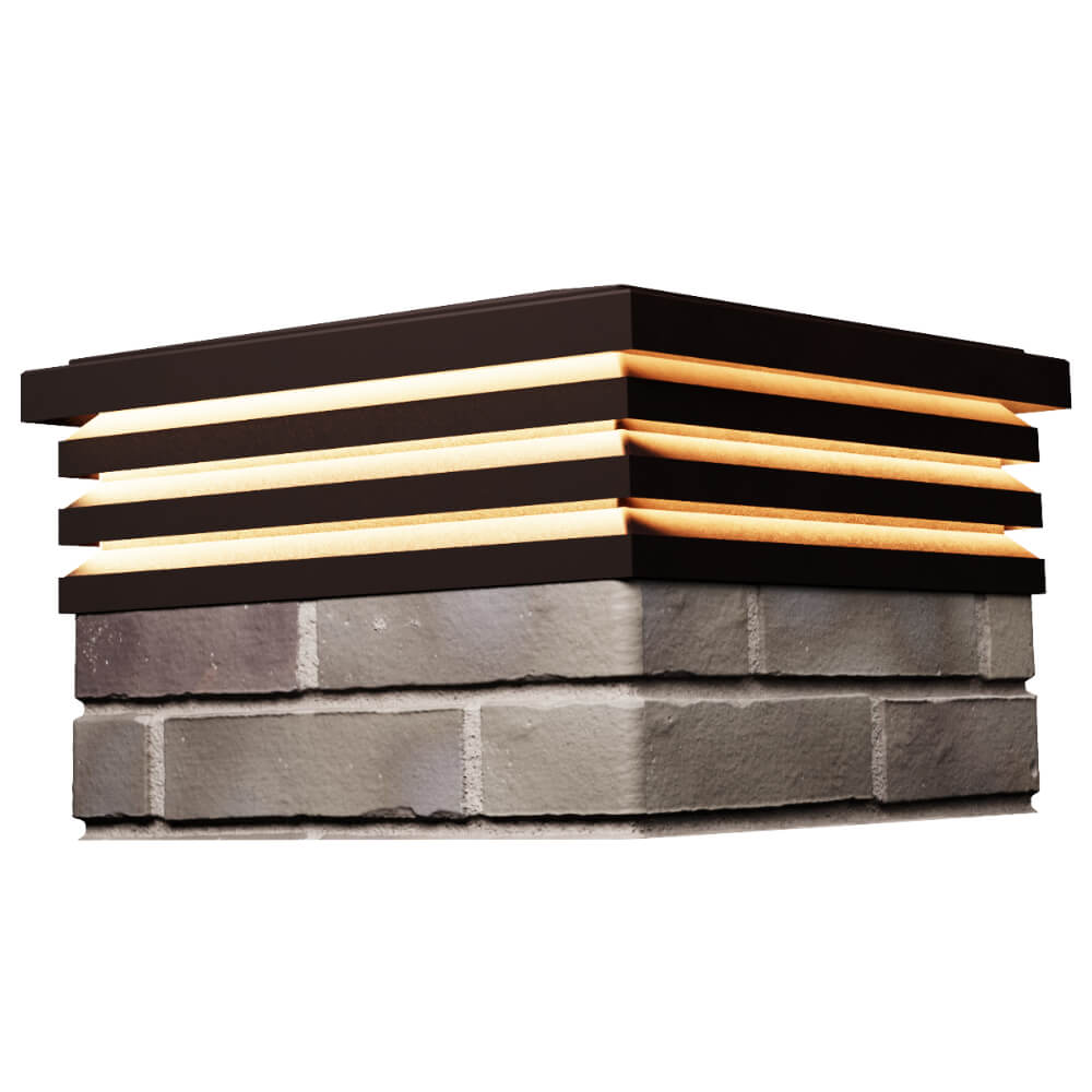 Колпак Zking Бона ХайТек Коричневый на столб 1.5х1.5 кирпича (385х385мм) с подсветкой в Киржаче фото