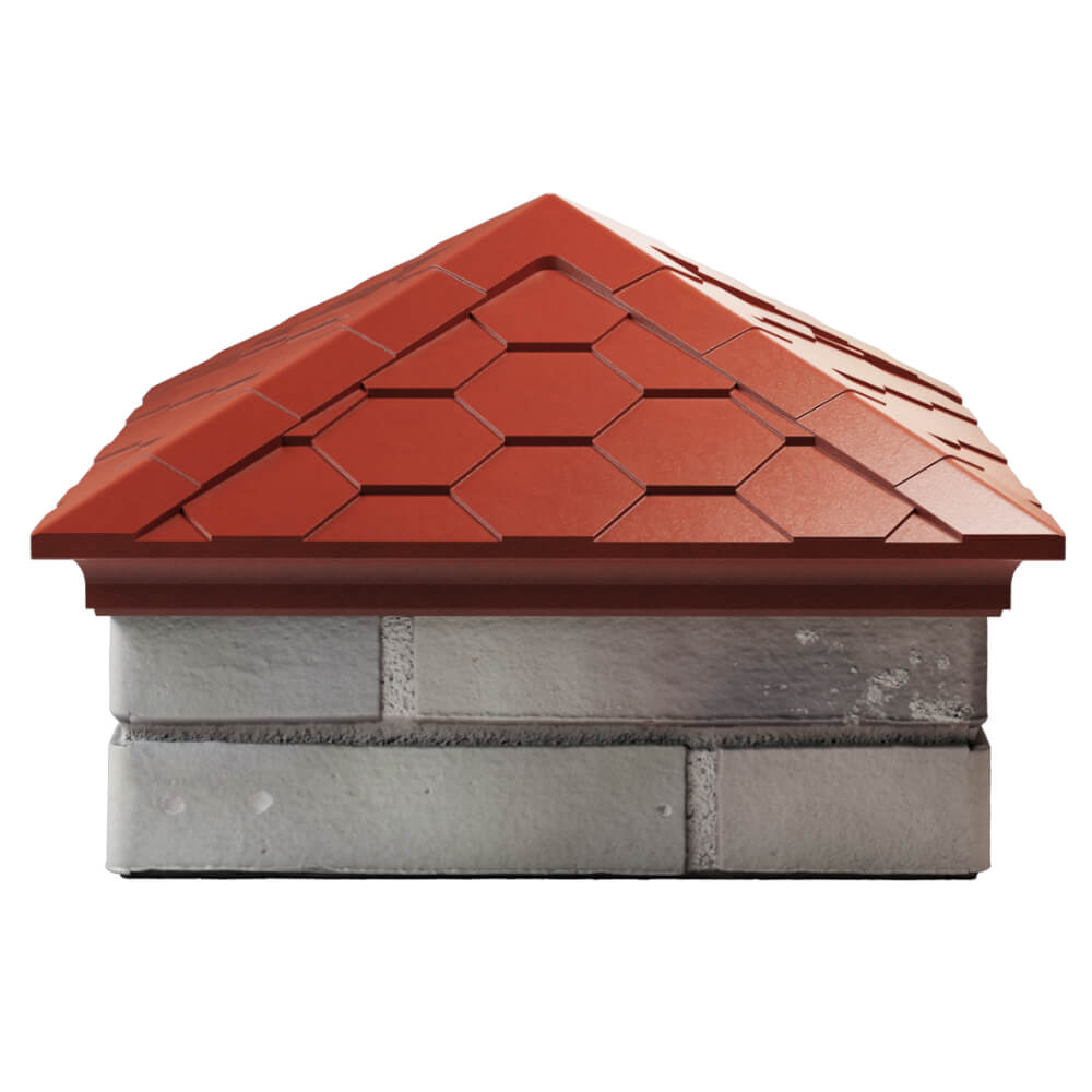 Колпак Zking Эверест Красный на столб 1.5х1.5 кирпича (390х390мм) Киржач фото