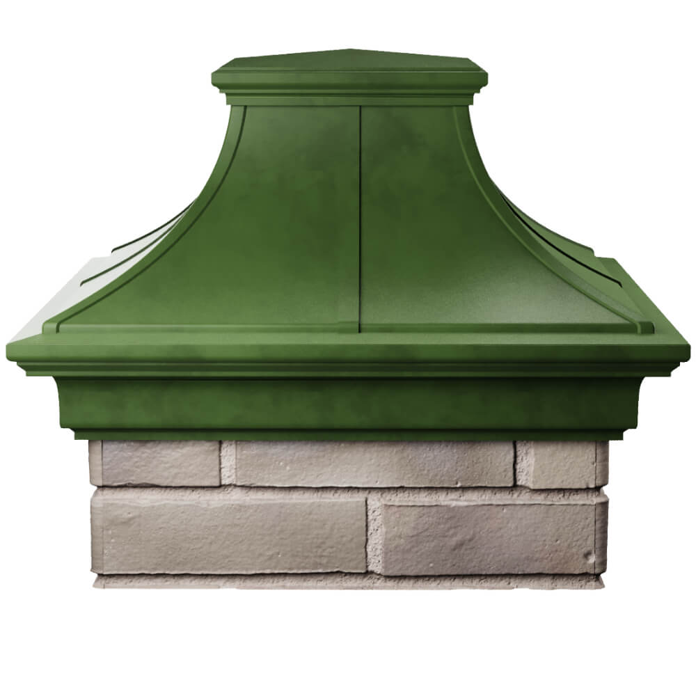 Колпак Zking Монблан Премиум Зеленый на столб 1.5х1.5 кирпича (385х385мм) Киржач фото
