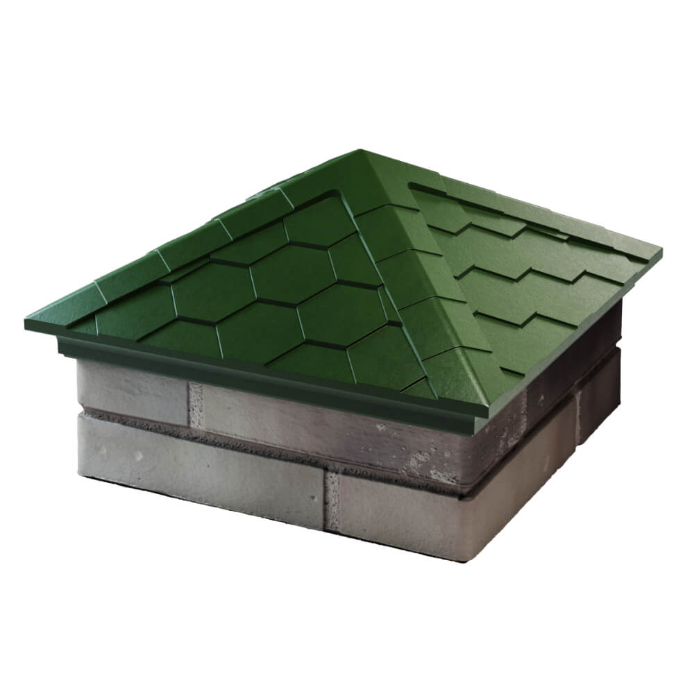 Колпак Zking Эверест Зеленый на столб 1.5х1.5 кирпича (390х390мм) в Киржаче фото