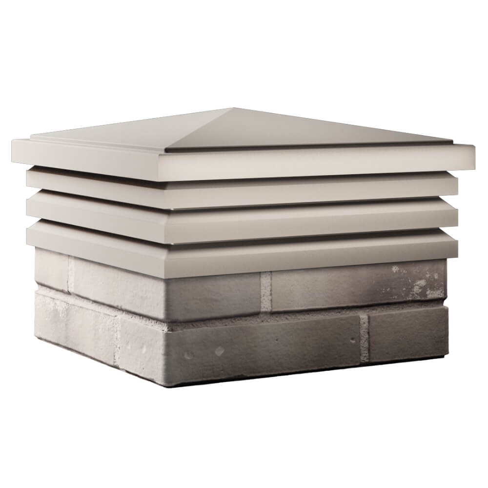 Колпак Zking Бона ХайТек Бежевый на столб 1.5х1.5 кирпича (385х385мм) в Киржаче фото