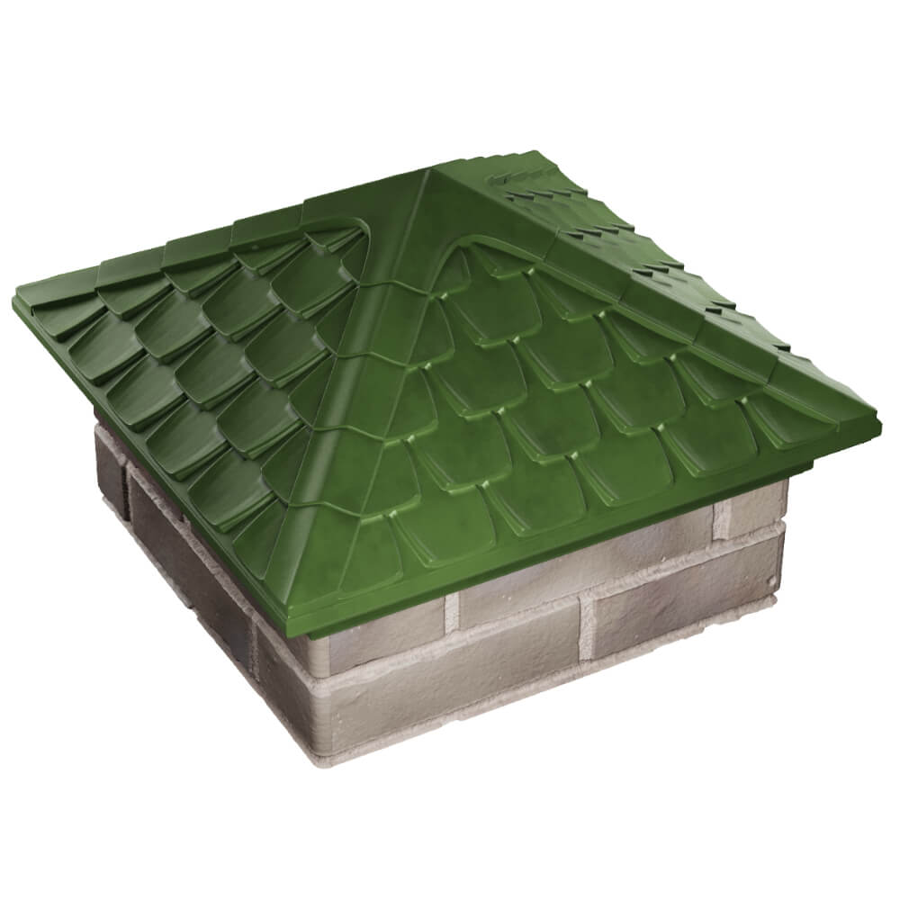 Колпак Zking Эльбрус Зеленый на столб 1.5х1.5 кирпича (385х385мм) в Киржаче фото