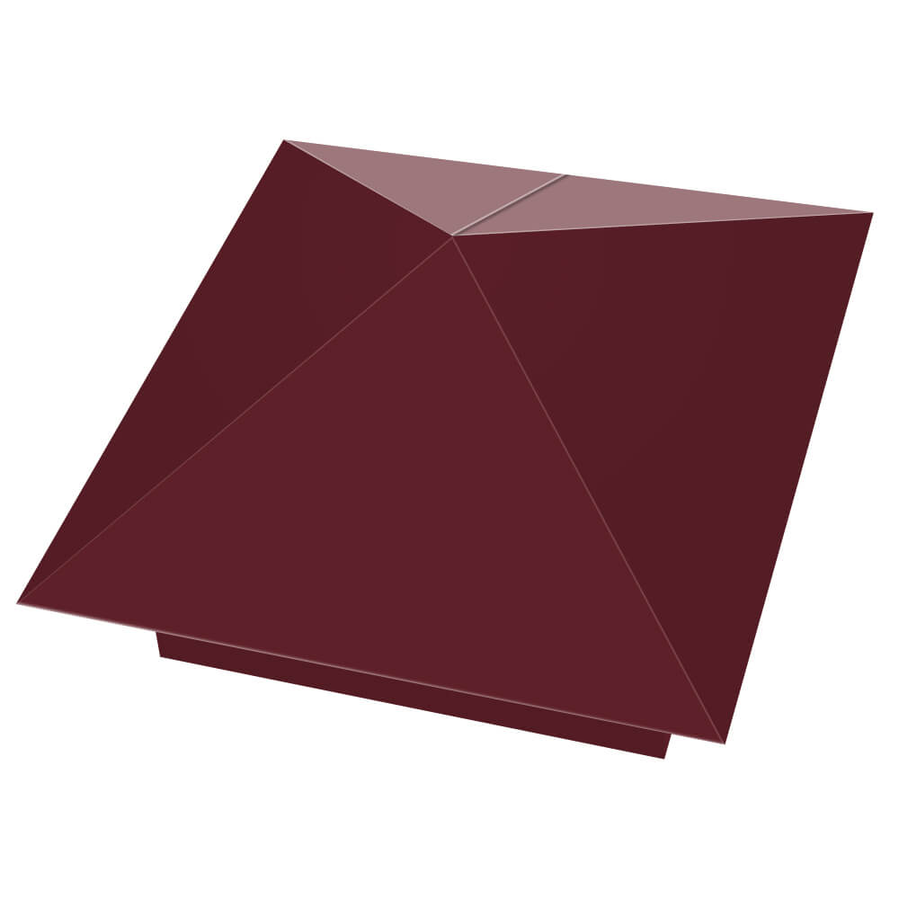 Колпак металлический 390х390мм RAL3005 Красное Вино заборный Киржач фото