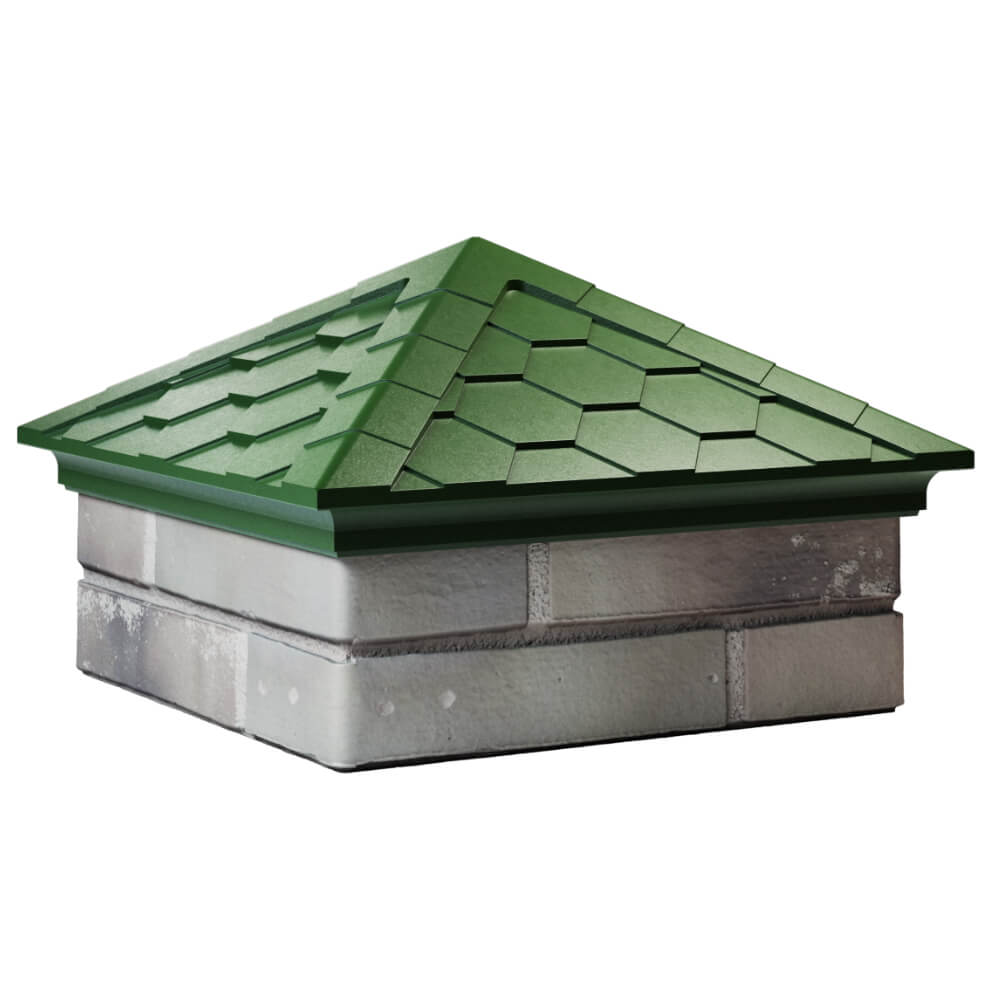 Колпак Zking Эверест Зеленый на столб 1.5х1.5 кирпича (390х390мм) в Киржаче фото