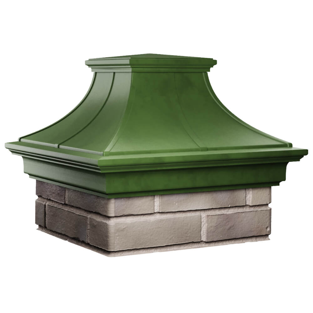 Колпак Zking Монблан Премиум Зеленый на столб 1.5х1.5 кирпича (385х385мм) в Киржаче фото