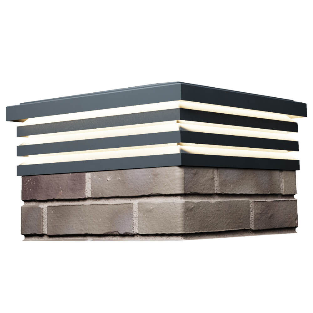 Колпак Zking Бона ХайТек Серый на столб 1.5х1.5 кирпича (385х385мм) с подсветкой в Киржаче фото