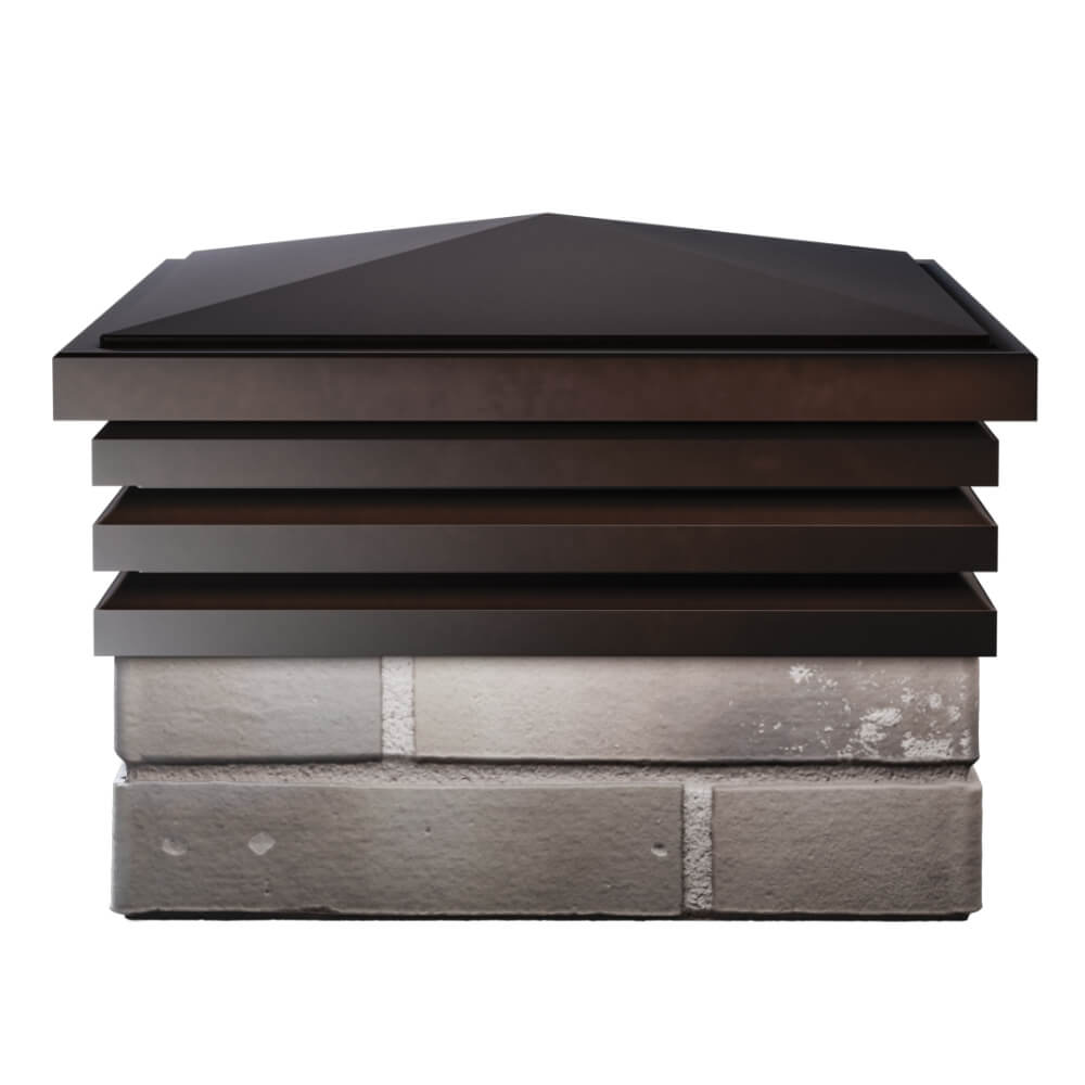 Колпак Zking Бона ХайТек Коричневый на столб 1.5х1.5 кирпича (385х385мм) Киржач фото