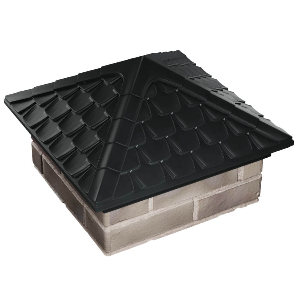 Колпак Zking Эльбрус Черный на столб 1.5х1.5 кирпича (385х385мм) в Киржаче фото