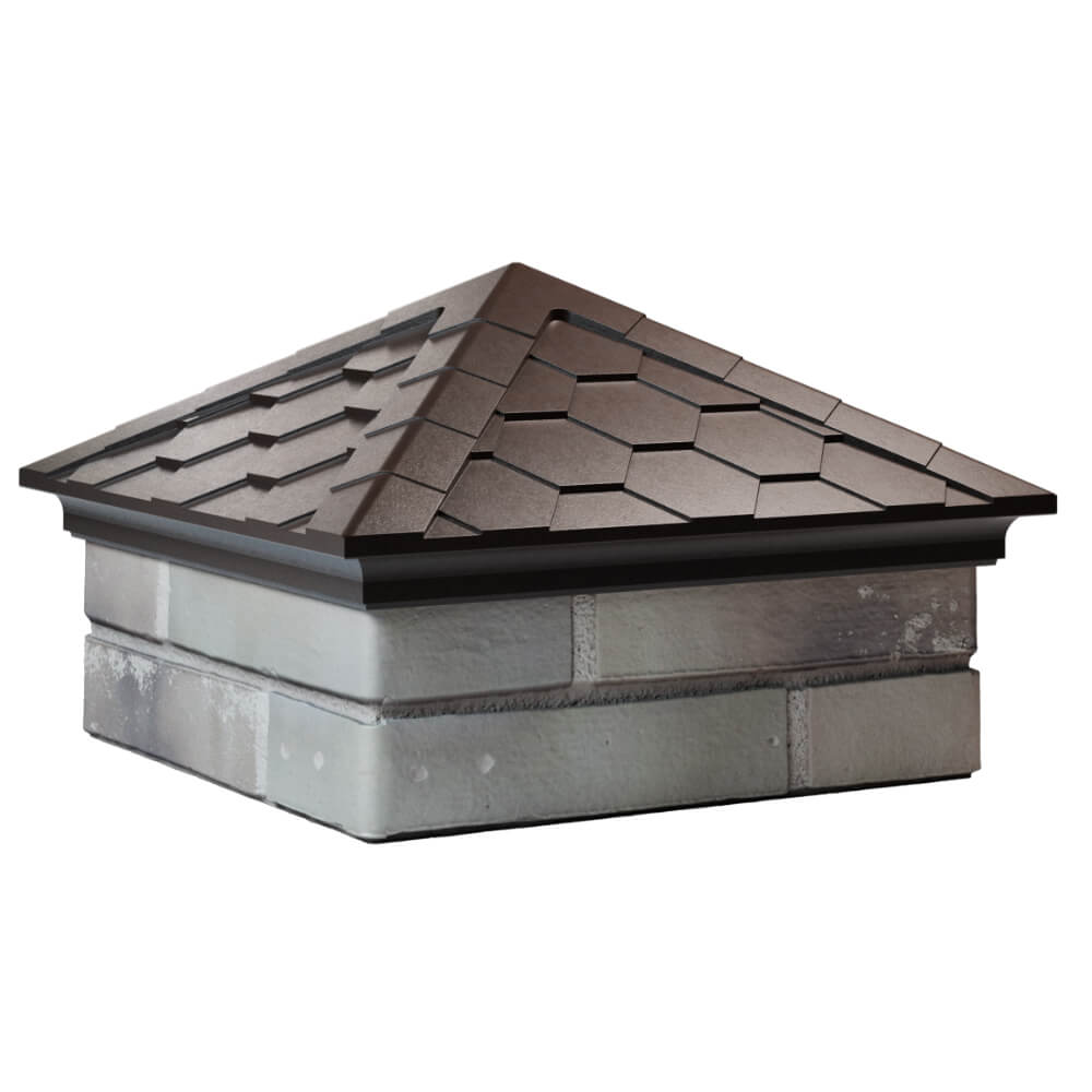 Колпак Zking Эверест Коричневый на столб 1.5х1.5 кирпича (390х390мм) в Киржаче фото