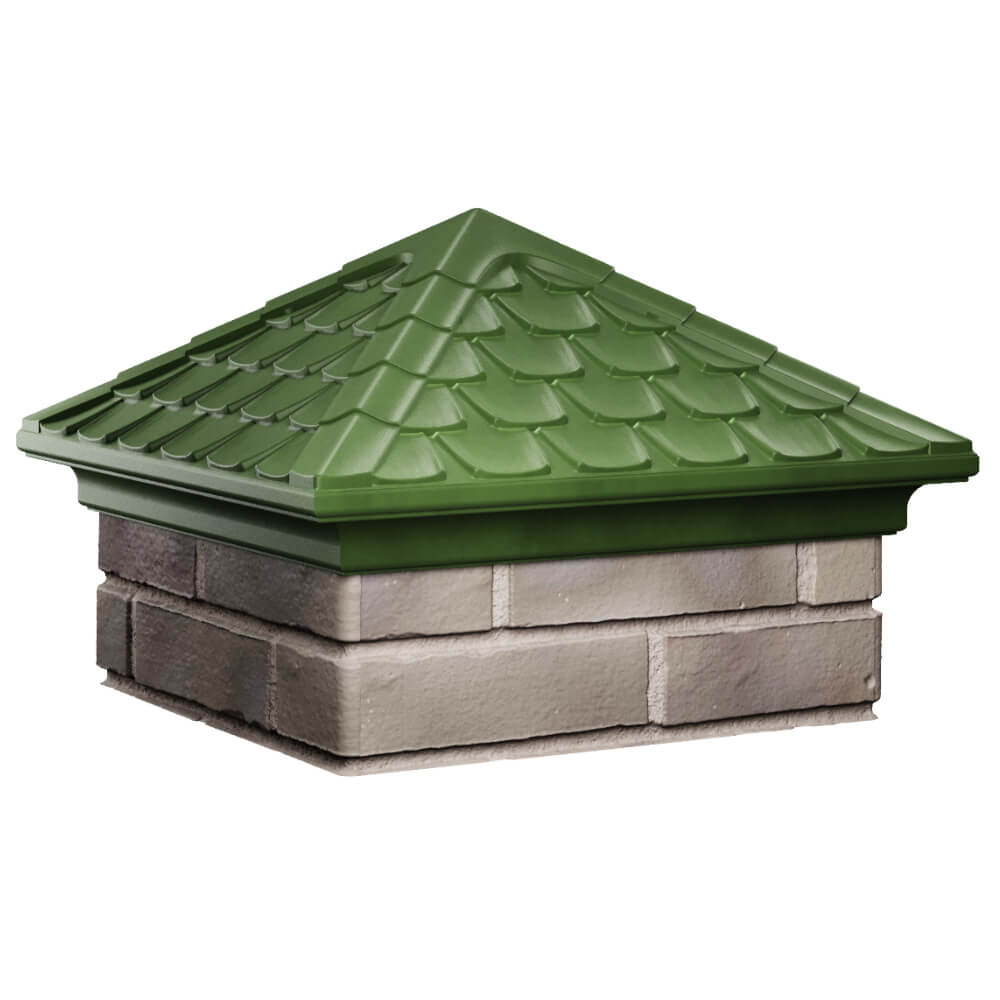 Колпак Zking Эльбрус Зеленый на столб 1.5х1.5 кирпича (385х385мм) в Киржаче фото