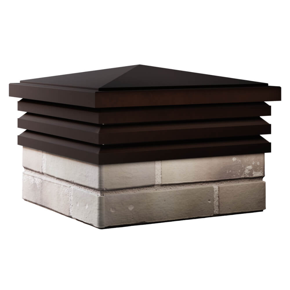 Колпак Zking Бона ХайТек Коричневый на столб 1.5х1.5 кирпича (385х385мм) в Киржаче фото