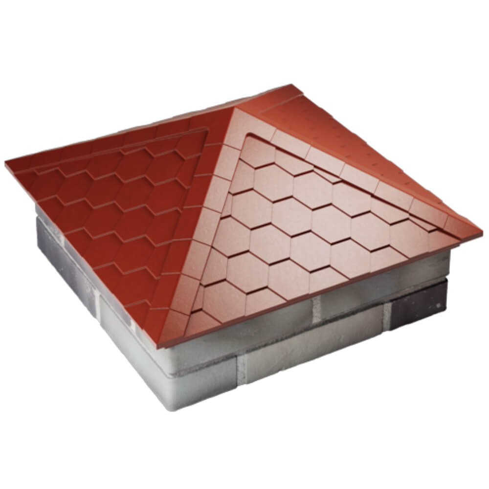 Колпак Zking Эверест Красный на столб 2х2 кирпича (535х535мм) Киржач фото